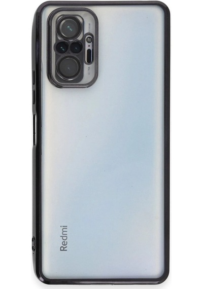 Gld-spt- Newface Xiaomi Redmi Note 10 Pro Kılıf Razer Lensli Silikon - Siyah