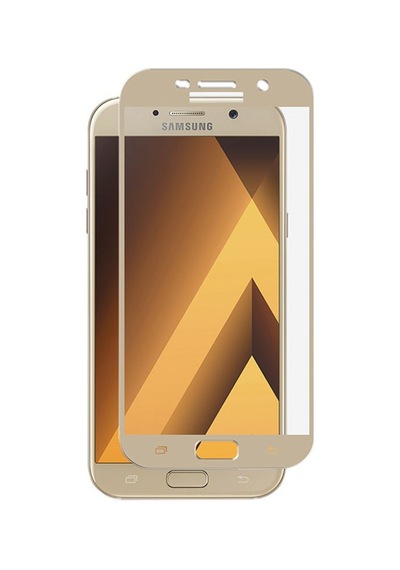 Samsung Uyumlu Galaxy A3 2017 Temperli Cam Tam Kapatan Gold