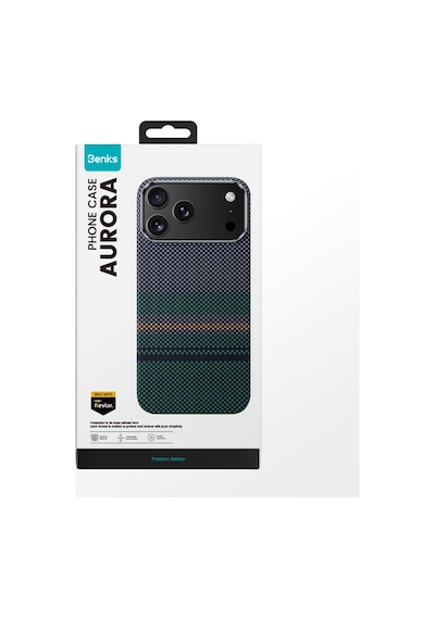 Apple Uyumlu iPhone 17 Pro Max Kılıf M-safe Şarj Özellikli Karbon Fiber Benks Aurora Armorair Kevlar Kapak Siyah