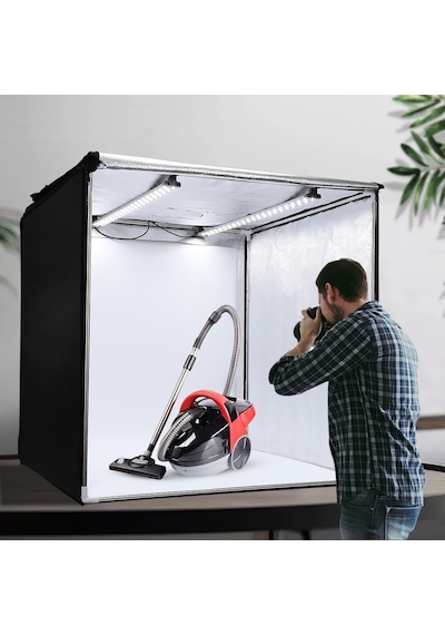 Triline 80 x 80 CM Profesyonel Stüdyo Led Işıklı Ürün Fotoğraf Çekim Çadırı