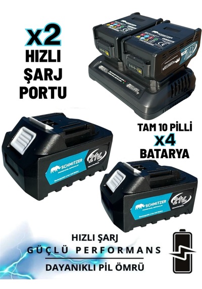 Schmıtzer 6lıset-tu Set Pro 21v 43 Parça Şarjlı Hilti Matkap Somun Sökme Taşlama Dekupaj Dairesel Testere