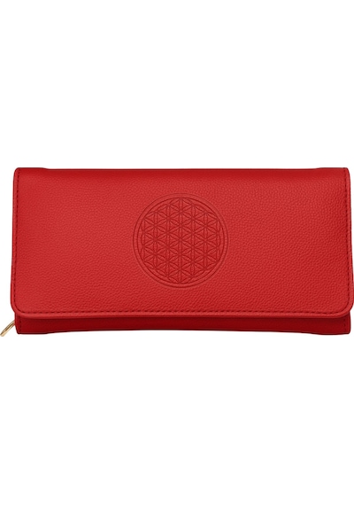 Adelina Bags Yaşam Çiçeği Baskılı Şans Cüzdanı Kağıt Bozuk Para Ve Kartlık Bölmeli Kırmızı Kadın Cüzdan Kirmizi