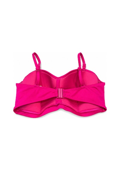 Büyük Beden Straplez Ayarlanabilir İnce Askılı Desenli Kadın Bikini Üst Pembe