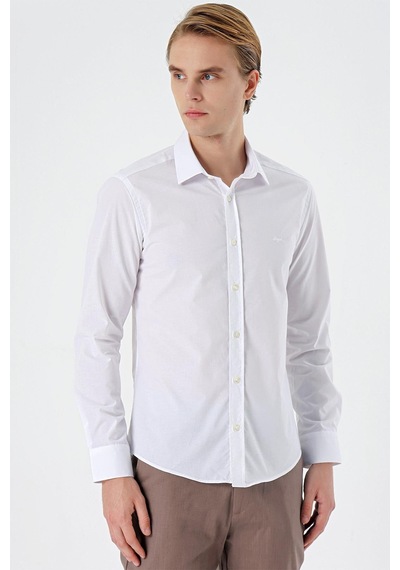 İmza Beyaz Uzun Kol Filafil Desen Filafil Sert Yaka Cepsiz Pamuklu Basic Slim Fit Gömlek 1004245008 Beyaz İmza Beyaz Uzun Kol Filafil Desen Filafil Sert Yaka Cepsiz Pamuklu Basic Slim Fit Gömlek 1004245008 Beyaz