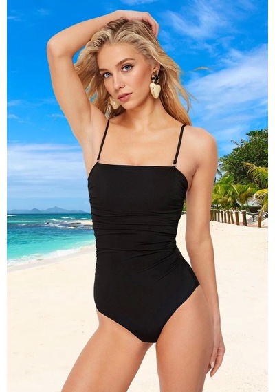 Ersefa Yüzme Kıyafeti Tasarım Mayo Swimsuit Plaj Ve Havuz İçin Mayosu De Siyah