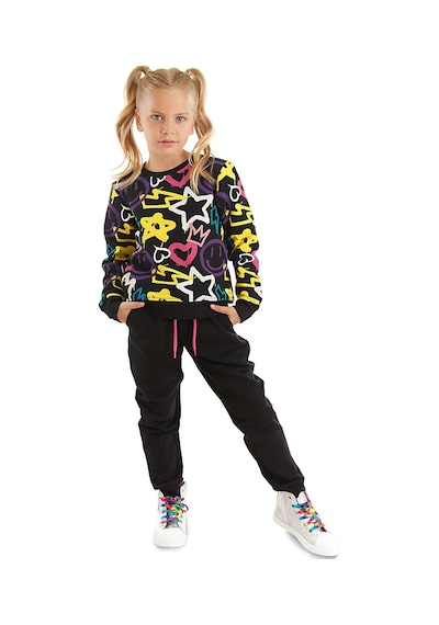 Denokids Mshb&g Street Style Kız Çocuk Eşofman Takımı - Siyah