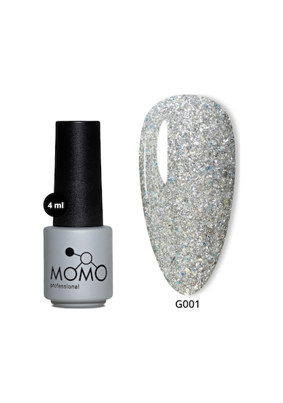 Momo Professional Glitter Kalıcı Oje G001 Yoğun Gümüş Simli 4 Ml