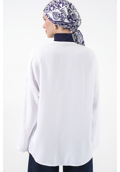 Bigdart Keten Tesettür Kimono 5968 - Beyaz