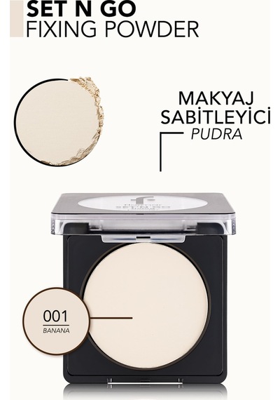 Flormar Sabitleyici Mat Kompakt Pudra (Soğuk Alt Ton) - Set'n Go Fixing Powder - 001 Banana - 8682536053631