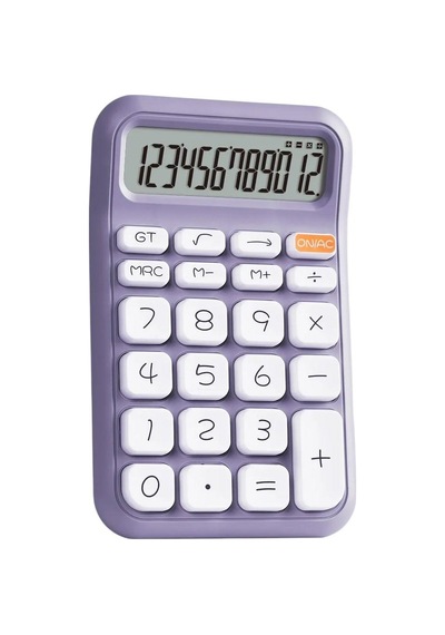 Powermaster Pm-25411 Mor 12 Haneli Hesap Makinesi Beyaz - Siyah