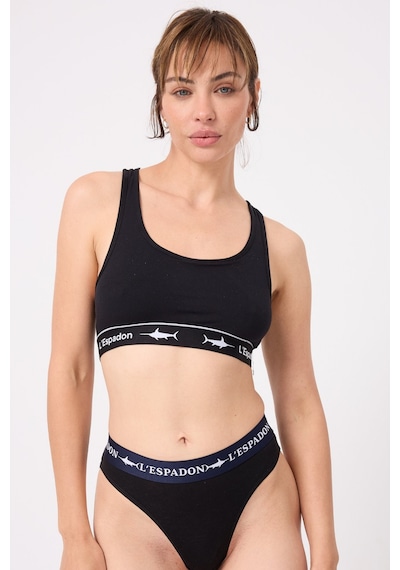 Racer Crop Top Racer Back Crop Top-3'li Avantaj Paketi-3409 Siyah