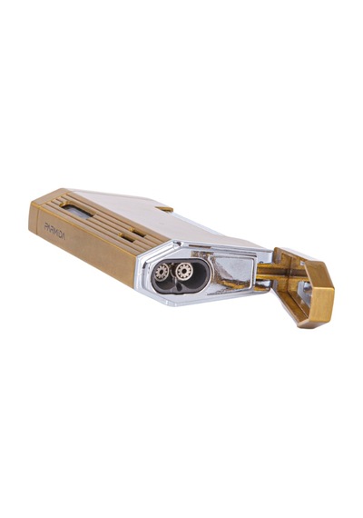 Çift Torch Pürmüz Gold-gümüş Metal Puro Çakmağı - Tr7899