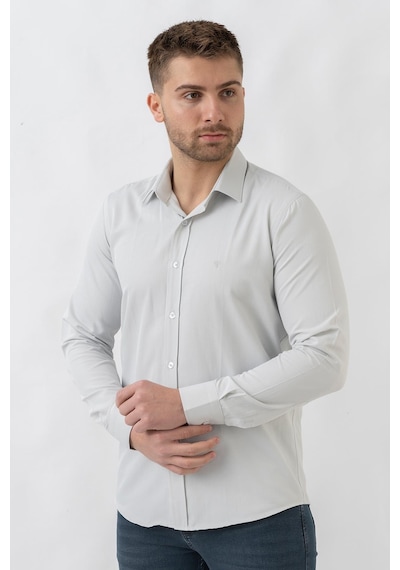 White Stone Verona G186 Pamuklu Regular Fit Düz Gömlek Taş - M Taş