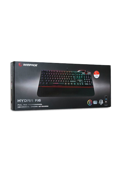 Rampage Hydra R6 Full Color RGB LED Gaming Pro Blue Switch Multimedya Mekanik Q Klavye