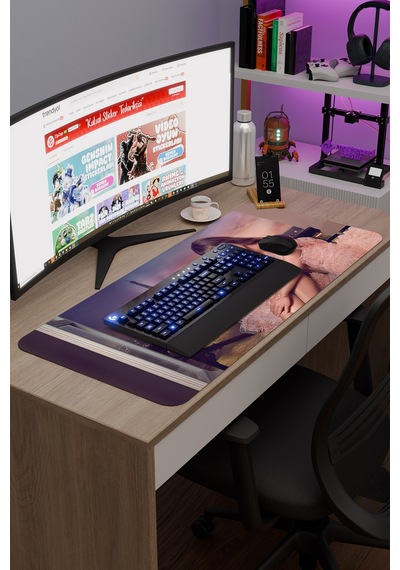 Emily İn Paris V5 90x40 Xxl Gaming Kauçuk Kaymaz Taban Mouse Pad Fare Altlığı