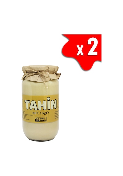 Laçoko Şekersiz Vegan İnce Öğütülmüş Susam Tahin Cam Kavanoz 2 x 1 KG