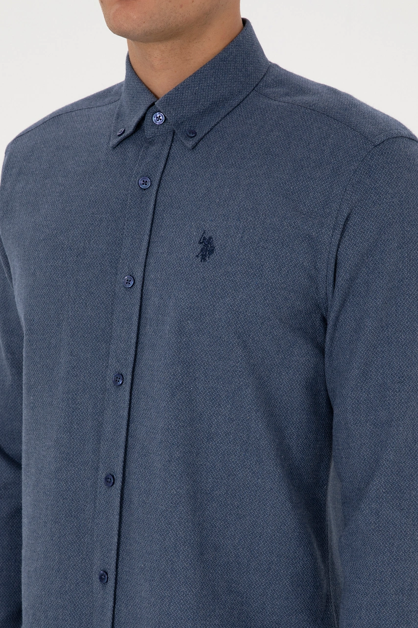 U.s. Polo Assn. Erkek Açık Lacivert Gömlek Desenli 50308584-vr059 Acık Lacıvert