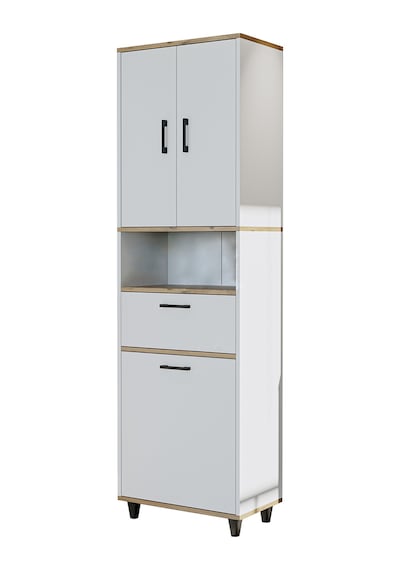 Çamaşır Sepetli Banyo Dolabı, Çok Amaçlı Dolap 60 X 200, Roomart Atlantik Çam - Beyaz Çamaşır Sepetli Banyo Dolabı, Çok Amaçlı Dolap 60 X 200, Roomart Atlantik Çam - Beyaz