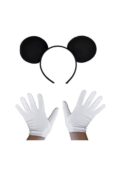 Go İthalat Siyah Mickey Mouse Tacı Ve Beyaz Eldiven Seti