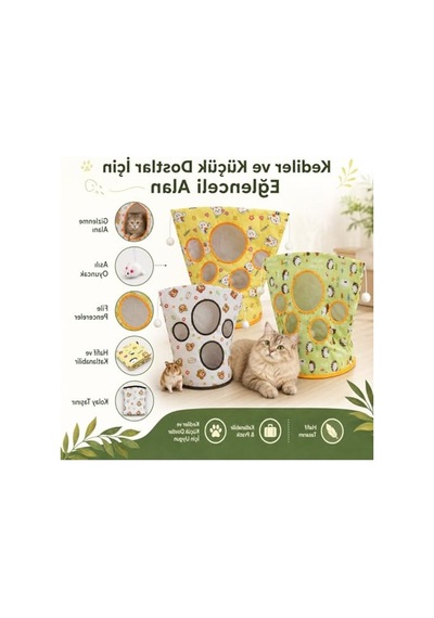 Hışırtılı Kedi Oyun Tüneli, Katlanabilir Tasarım Ve Eğlenceli Aktiviteler