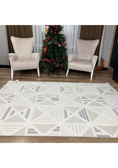 Hoom Rugs Level En274 Krem Gri Modern Halı Krem-gri