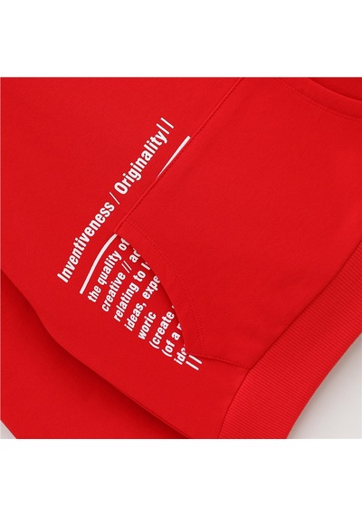 Wanex Erkek Çocuk Bisiklet Yaka Şardonlu Uzun Kol Kalın Sweatshirt - 16015 Kırmızı