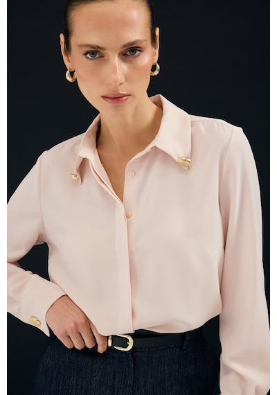 Sateen Lucy Gömlek - Pudra-137113