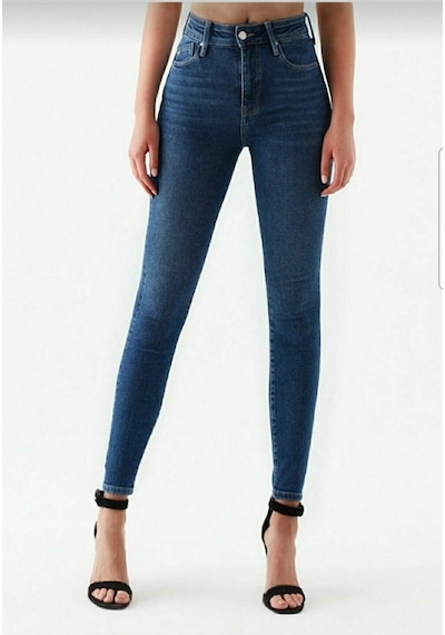 Lavajeans Lizza Kadın Mavi Yüksel Bel Dar Paça Skinny Likralı Kot Pantalon Mavi 6 Mavi