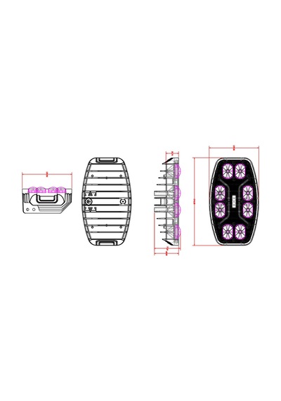 Offroad Sis Lambası 24.6 X 14 X 8.8cm Beyaz-sarı Gündüz Ledli 12-36v Adet