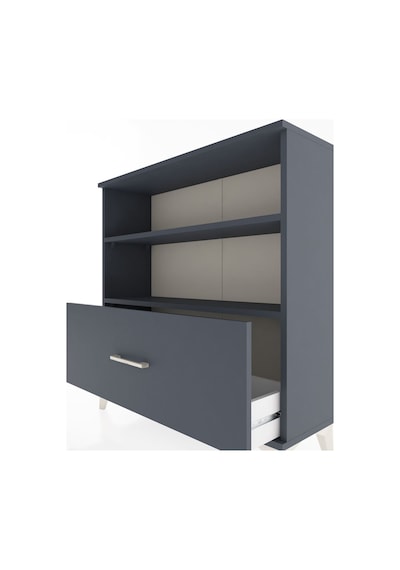 Arges Şifonyer 2 Raflı Tek Çekmeceli 88x30x96 Antrasit-antrasit Antrasit