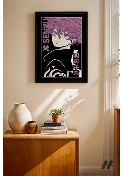 Tokyo Revengers Senju Poster, Siyah Çerçeveli Duvar Tablosu - Anime Severlere Özel Hediye