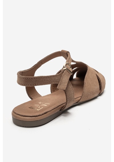 Luvi Shoes Nathalıe Toprak Süet Hakiki Deri Kadın Sandalet