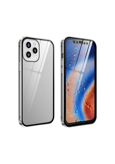 Apple Uyumlu iPhone 12 Pro Mıknatıslı 360 Derece Ön Ve Arka Cam Full Korumalı Manyetik Kılıf- 5775 Çok Renkli