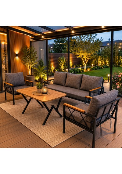 Miray 311 Masalı Balkon Bahçe Oturma Grubu Minderli Metal Bahçe Mobilyası Takımı Gri Miray 311 Masalı Balkon Bahçe Oturma Grubu Minderli Metal Bahçe Mobilyası Takımı Gri