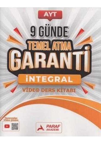 Paraf Akademi Ayt İntegral 9 Günde Temel Atma Garanti Video Ders Kitabı