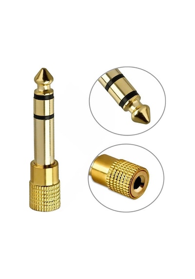 6.3Mm Erkek To 3.5Mm Dişi Çevirici Çivi Jak Gold
