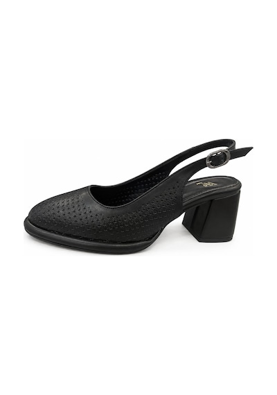 Papucumun Dünyası Kadın Slingback Kalın Topuklu Ayakkabı Siyah