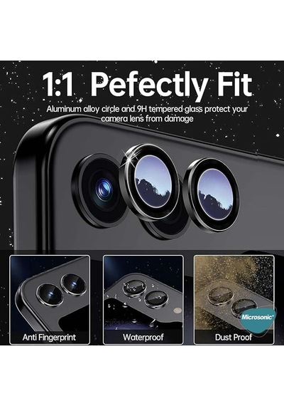 Microsonic Samsung Uyumlu Galaxy Z Flip 7 Fe Tekli Kamera Lens Koruma Camı Gümüş