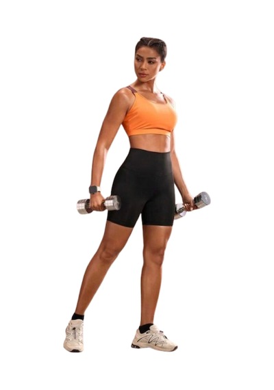 Nyc Giyim Tekstil Kadın Yüksek Bel Spor Şort, Elastan Ve Polyester Karışımı, Yoga, Pilates, Fitness Ve Günlük Kullanım İdeal Siyah
