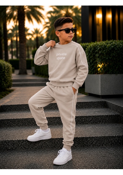 Kokoş Bebe Private Space Erkek Çocuk Takım - 7/10 Yaş - 31909 Krem Rengi