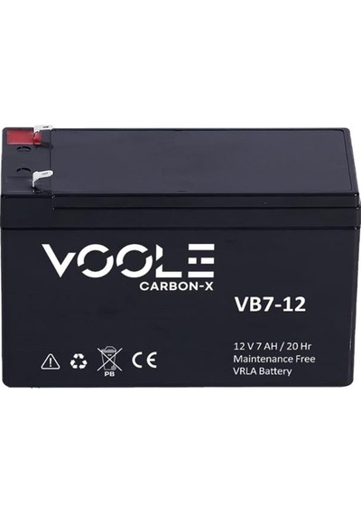 Voole 12v 7 Ah Akü Kuru Tip 151 65 94 Büyük Fişli 1.95 Kg Carbon-x Vrla Battery