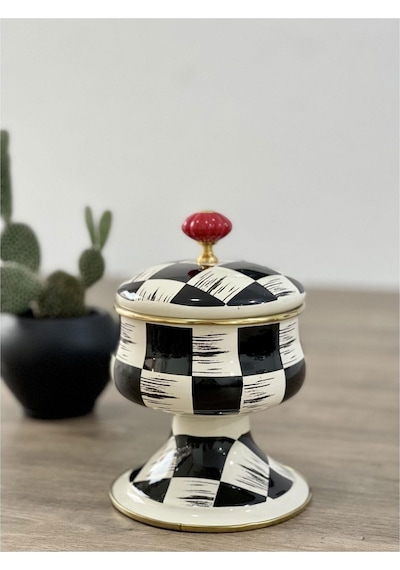 Lüx Emaye Makenzi Kapaklı Büyük Kase 20x14 Cm Çok Renkli