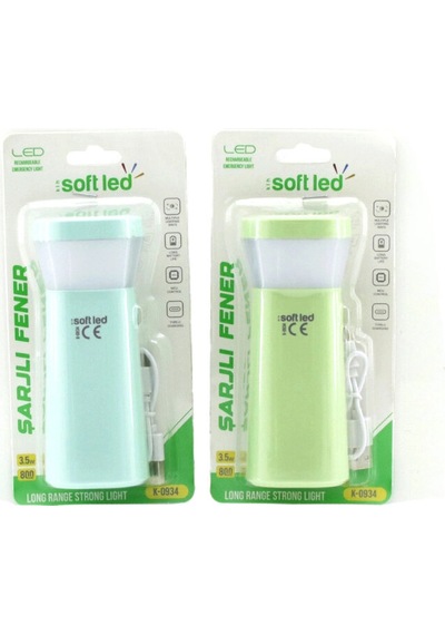 2ın1 - Tek Led Usb To Type-c Şarjlı El Feneri 2.5w - 5w K-0934 5468 Çok Renkli