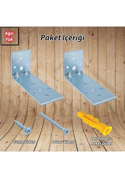 Deprem Mobilya Dolap Sabitleme Aparatı Seti 40x50x100mm- Ağır Yük L Demir Gönye Köşebent