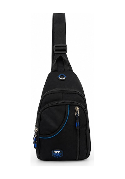 Seventeen Unisex Spor Çok Bölmeli Çapraz Askılı Body Bag Siyah-mavi
