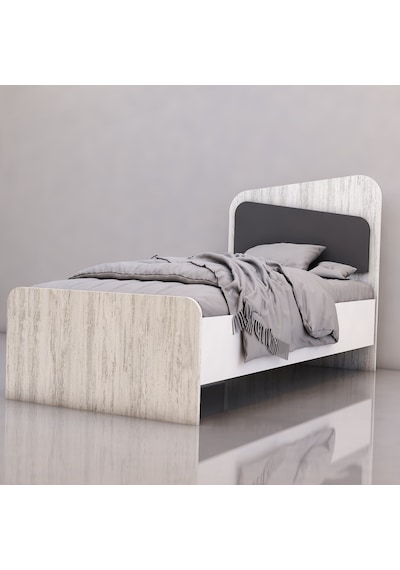 Safir 90x190 Tek Kişilik Karyola - Antik Beyaz Diğer