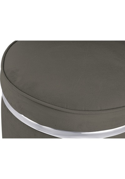 Zerafet Silver Kaplama Luxery Puf-antrasit Babyface Kumaş Pofuduk Oturma Pufu&makyaj Pufu&bench