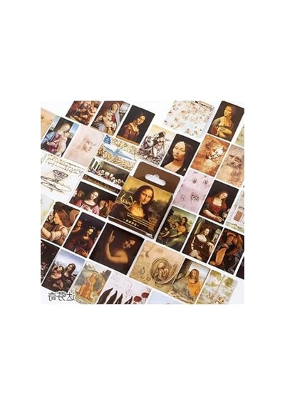 Leonardo Da Vinci Temalı Sticker Seti, 45 Adet, Bullet Journal İçin