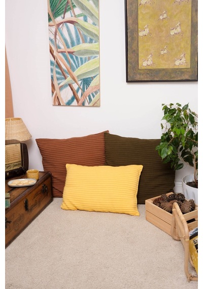 Peraluna Free Pıllow %100 Organik Pamuk Triko Yastık Kılıfı 60x40 Cm Sarı - Sarı