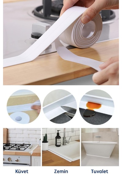 Siolanzi Su Sızdırmaz Lavabo Kenar Bandı 3.2 Metre Beyaz